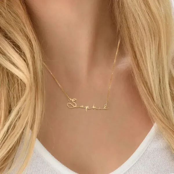 Custom Handcrafted Name Pendant in 14K Gold