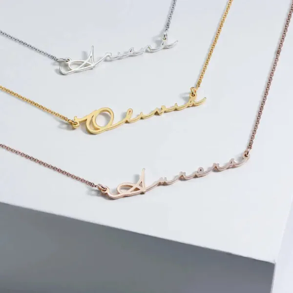 Custom Handcrafted Name Pendant in 14K Gold