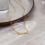 Custom Modern Name Pendant Necklace with 14K Gold