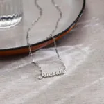 Custom Modern Name Pendant Necklace with 14K Gold