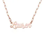 Custom Modern Name Pendant Necklace with 14K Gold