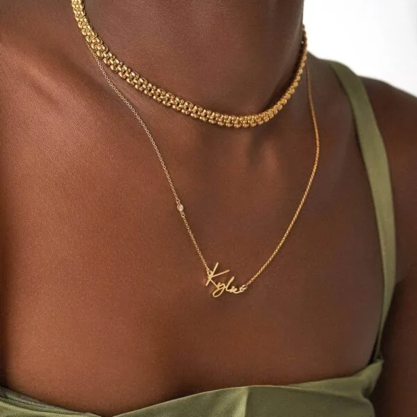Custom Name Pendant Necklace in 14K Gold