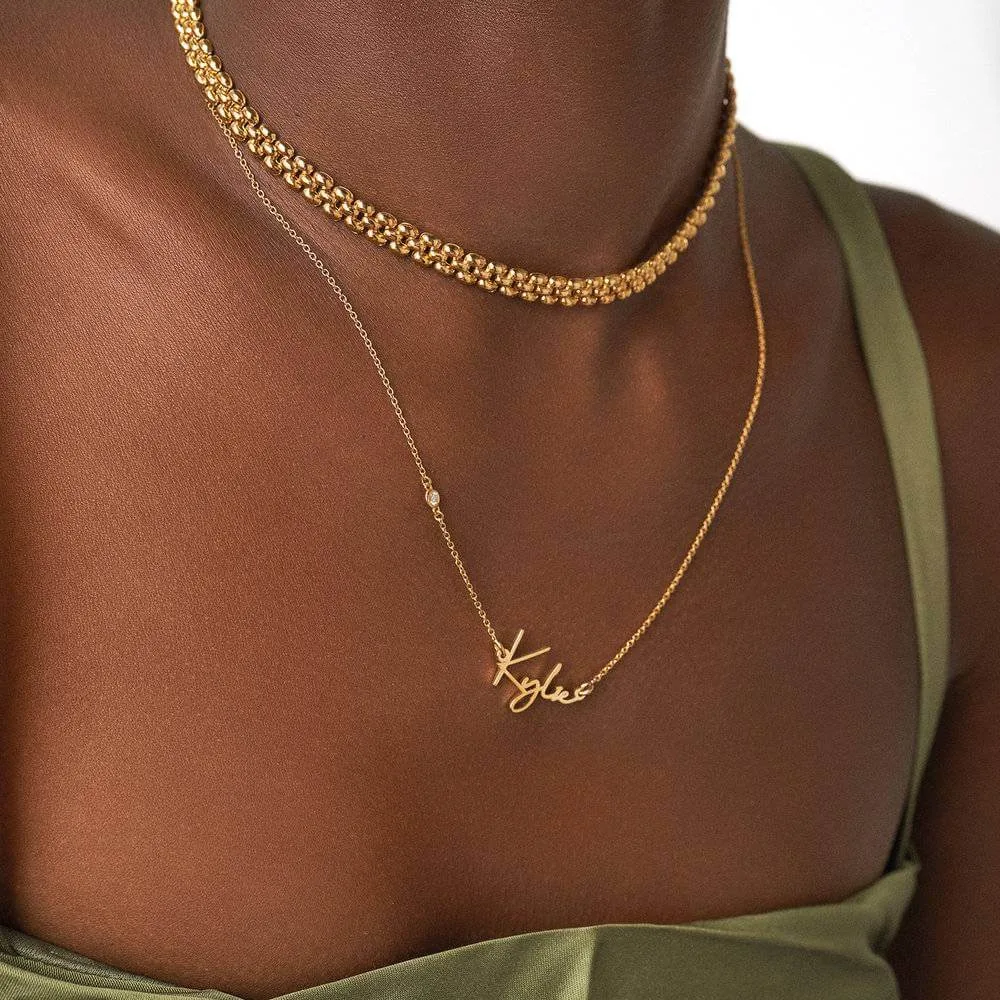 Custom Name Pendant Necklace in 14K Gold