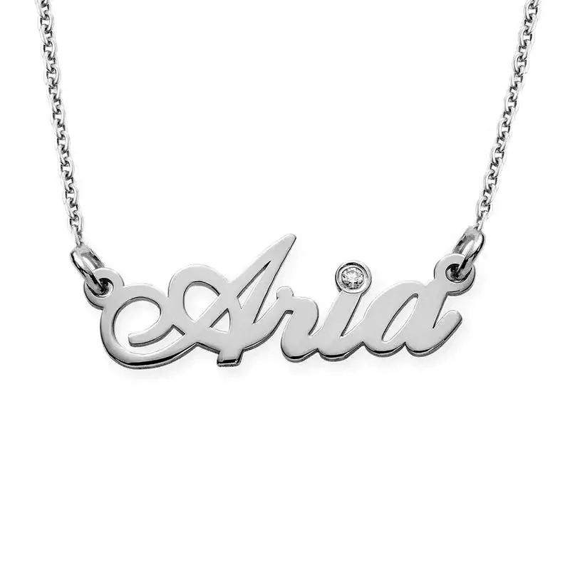 Custom Ornate Name Pendant Necklace in 14K Gold