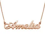 Custom Ornate Name Pendant Necklace in 14K Gold
