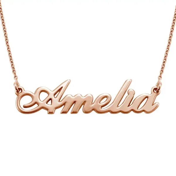 Custom Ornate Name Pendant Necklace in 14K Gold