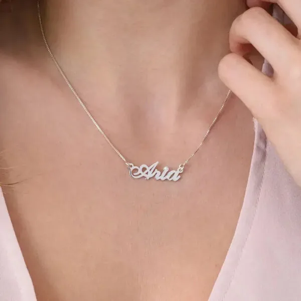 Custom Ornate Name Pendant Necklace in 14K Gold