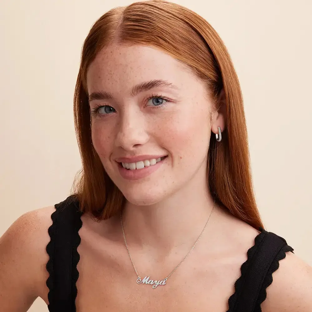 Custom Ornate Name Pendant Necklace in 14K Gold