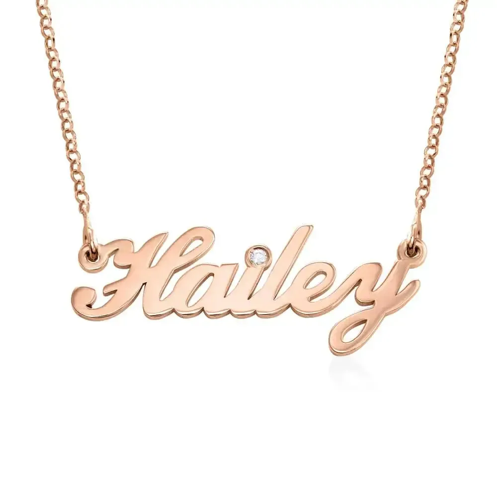 Custom Ornate Name Pendant Necklace in 14K Gold