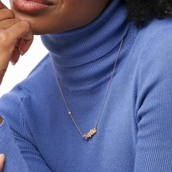 Custom Signature Name Pendant Necklace in 14K Gold