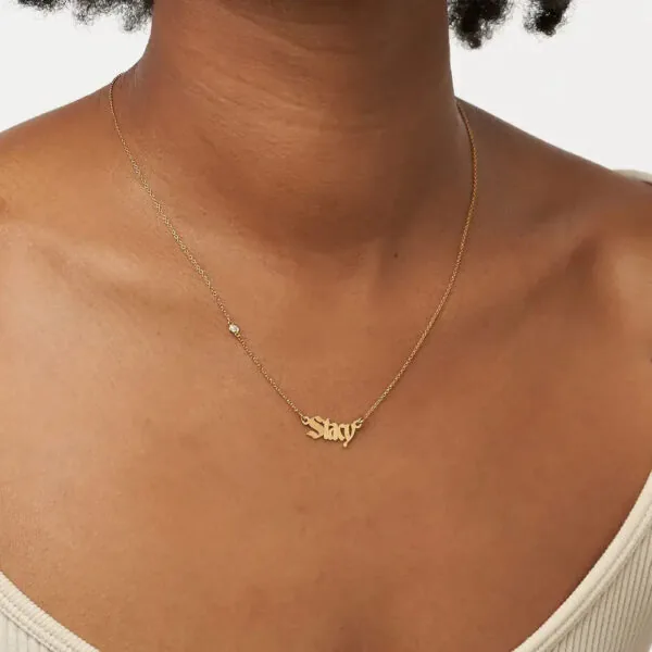 Custom Signature Name Pendant Necklace in 14K Gold