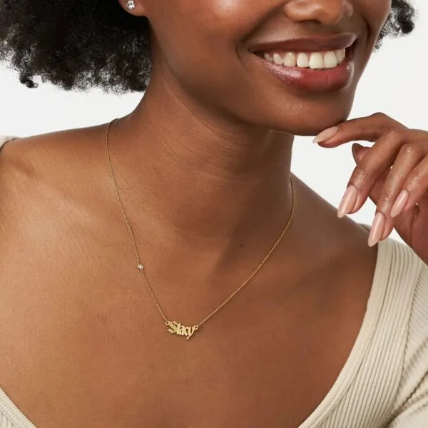 Custom Signature Name Pendant Necklace in 14K Gold