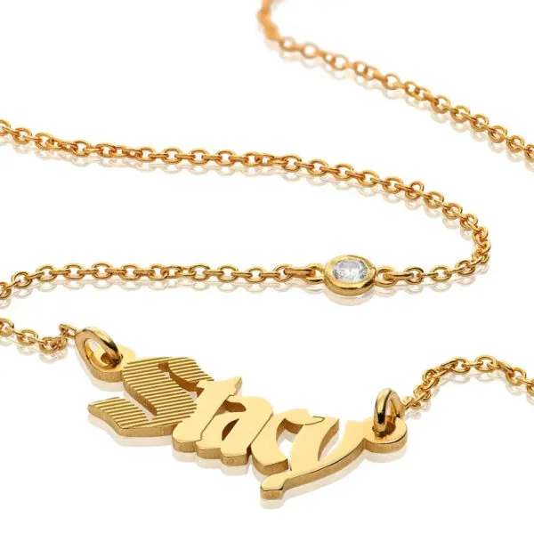 Custom Signature Name Pendant Necklace in 14K Gold