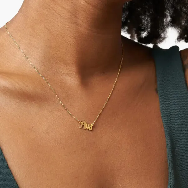 Custom Signature Name Pendant Necklace in 14K Gold