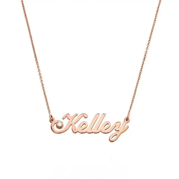 Custom Sophisticated Name Pendant Necklace in 14K Gold