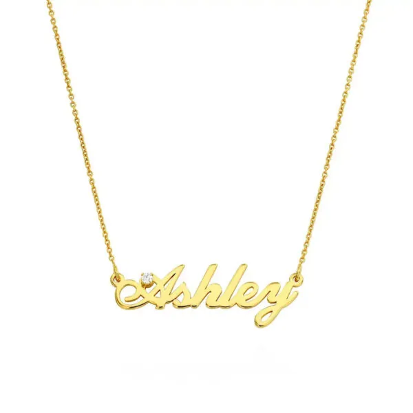 Custom Sophisticated Name Pendant Necklace in 14K Gold