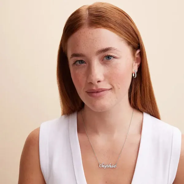 Custom Stylish Name Pendant Necklace in 14K Gold
