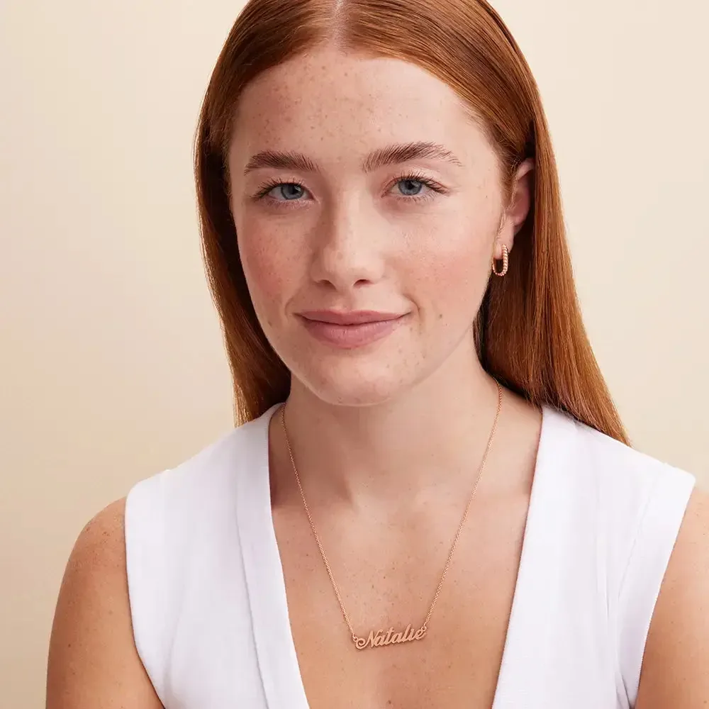 Custom Stylish Name Pendant Necklace in 14K Gold