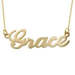 Custom Stylish Name Pendant Necklace in 14K Gold