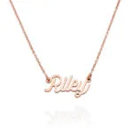 Custom Graceful Name Pendant in 14K Gold