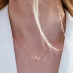 Custom Graceful Name Pendant in 14K Gold