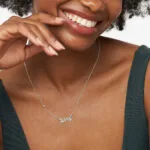 Custom Graceful Name Pendant in 14K Gold