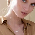 Custom Graceful Name Pendant in 14K Gold