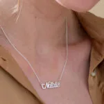 Custom Graceful Name Pendant in 14K Gold