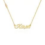 Custom Graceful Name Pendant in 14K Gold