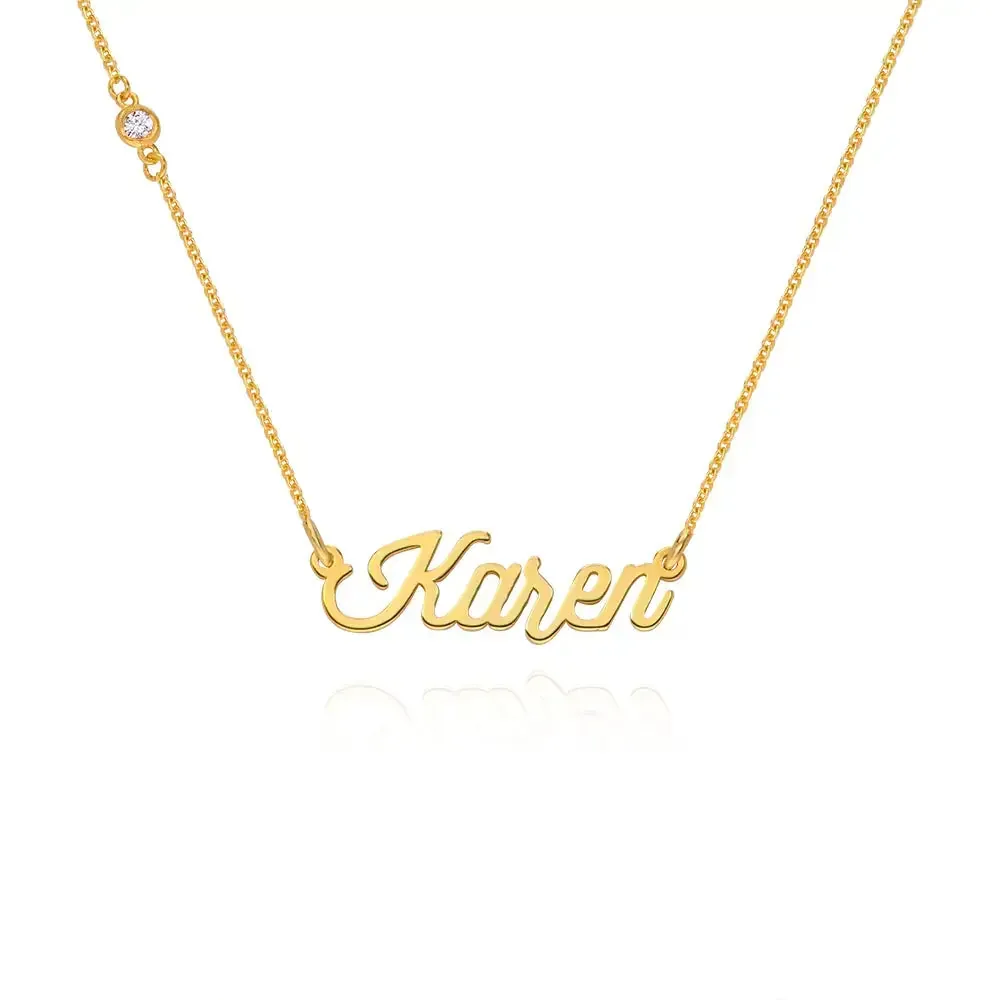 Custom Graceful Name Pendant in 14K Gold