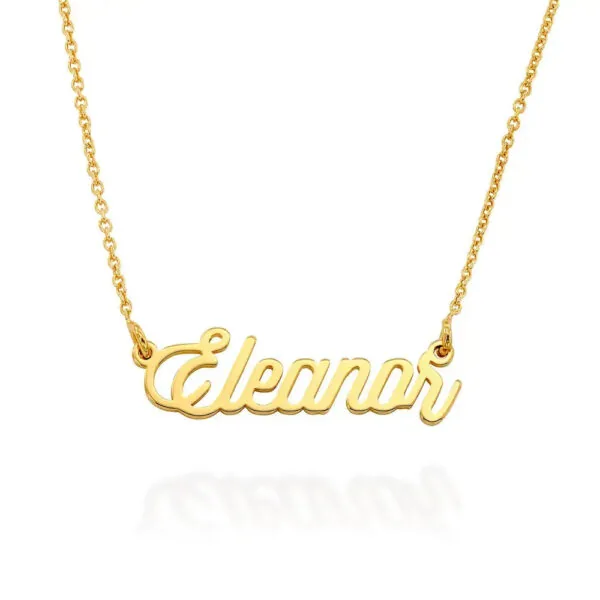 Custom Graceful Name Pendant in 14K Gold