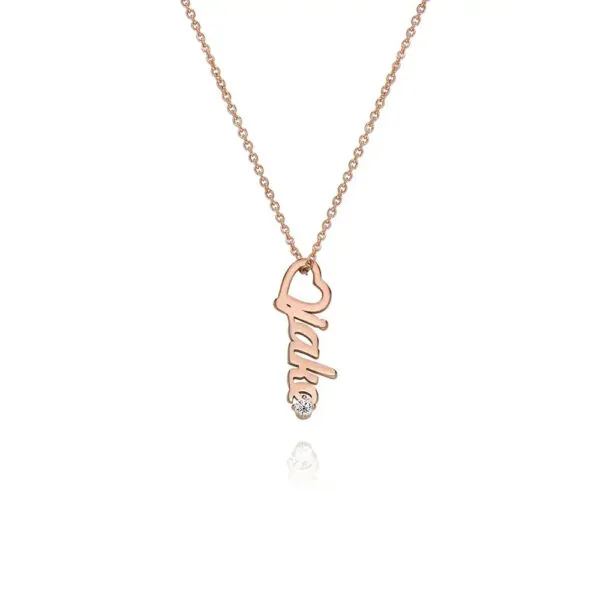 Customize Bold Script Name Pendant in 14K Gold