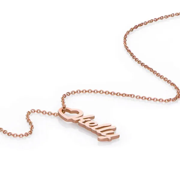 Customize Bold Script Name Pendant in 14K Gold