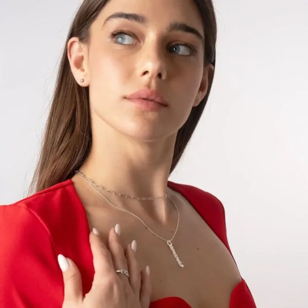 Customize Bold Script Name Pendant in 14K Gold