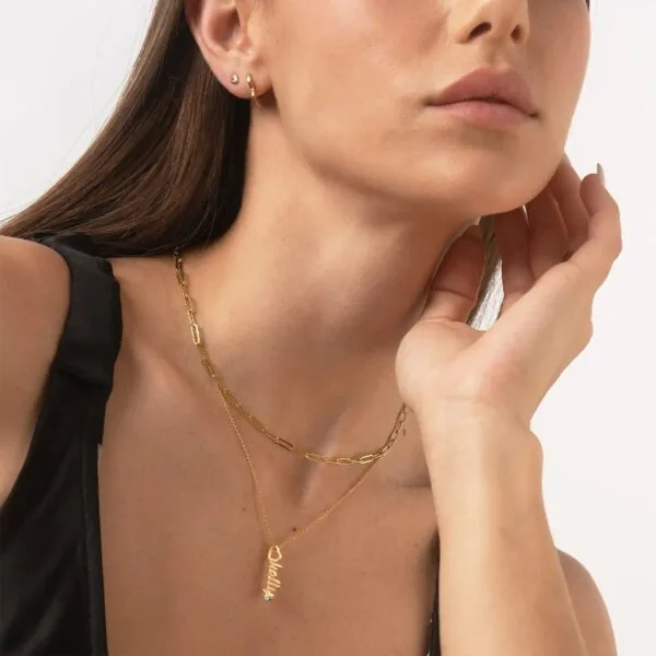 Customize Bold Script Name Pendant in 14K Gold
