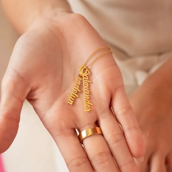 Customize Bold Script Name Pendant in 14K Gold