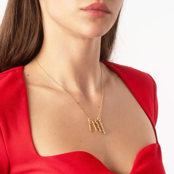 Customize Bold Script Name Pendant in 14K Gold
