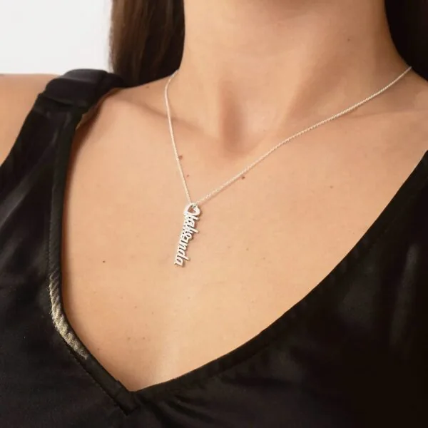 Customize Bold Script Name Pendant in 14K Gold