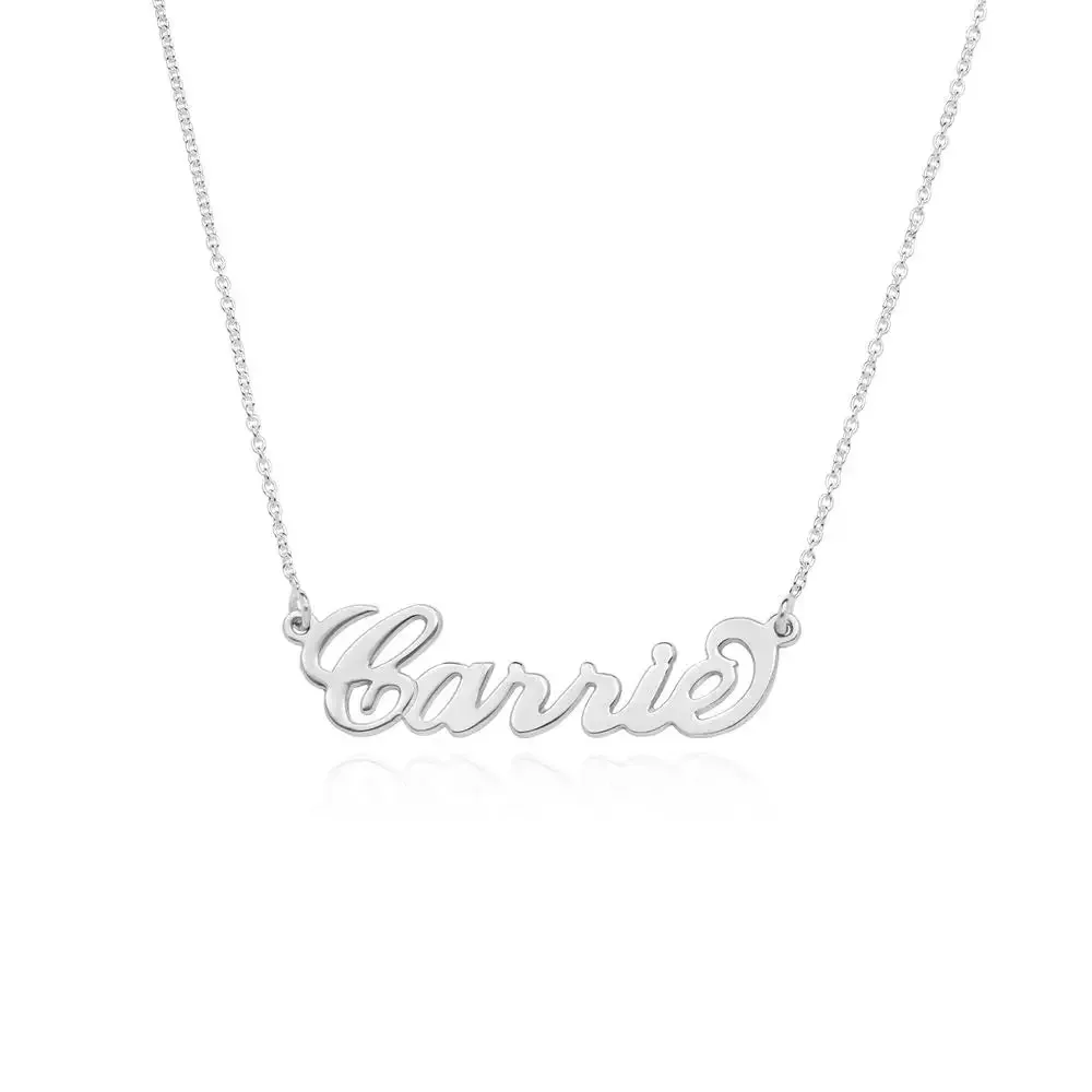 Customize Chic Nameplate Pendant Necklace in 14K Gold