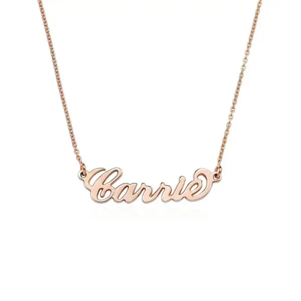Customize Chic Nameplate Pendant Necklace in 14K Gold