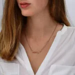 Customize Chic Nameplate Pendant Necklace in 14K Gold