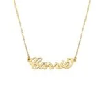 Customize Chic Nameplate Pendant Necklace in 14K Gold