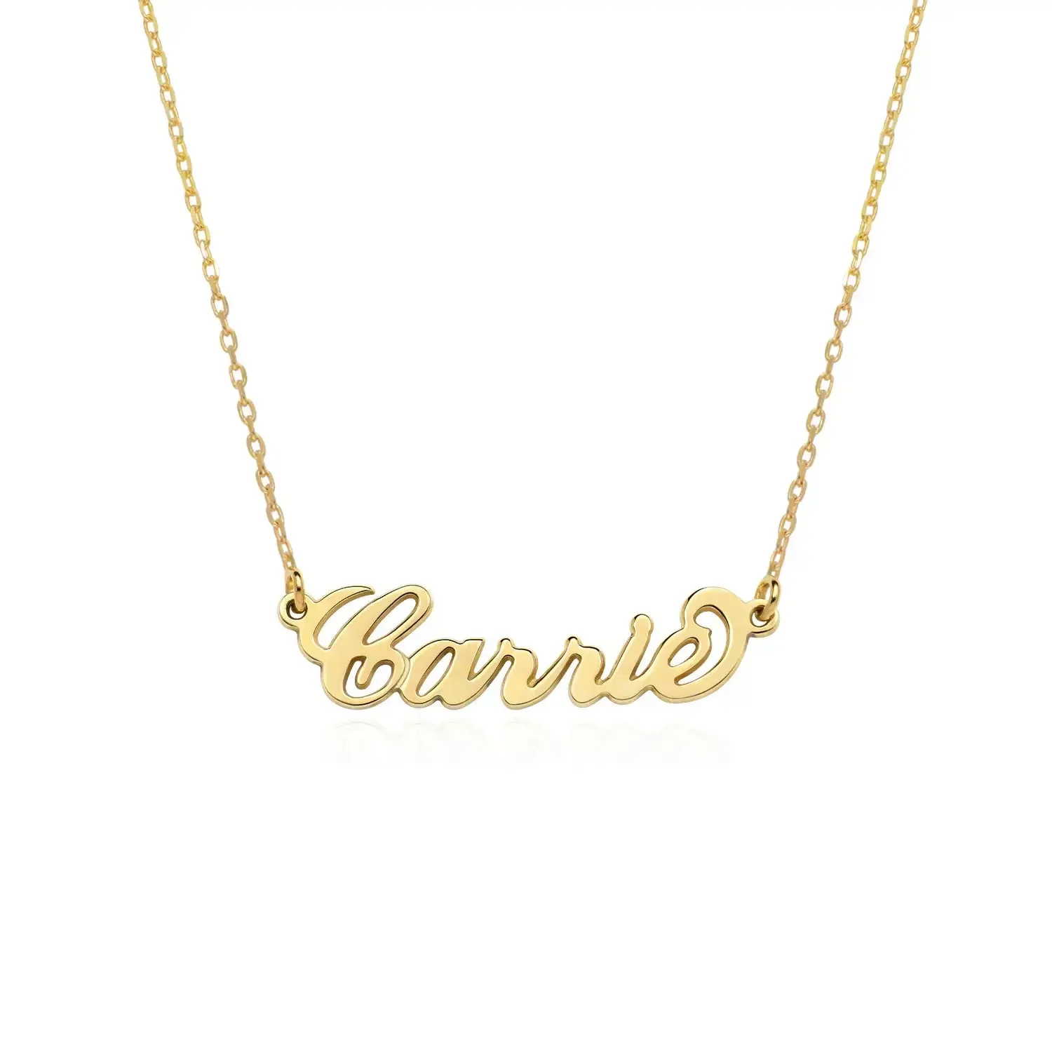 Customize Chic Nameplate Pendant Necklace in 14K Gold