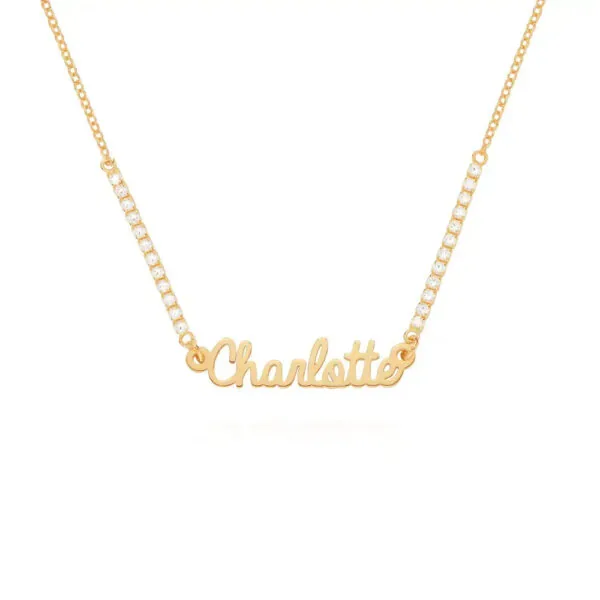 Customize Elegant Script Name Pendant in 14K Gold