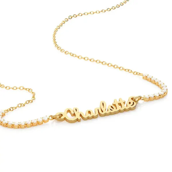 Customize Elegant Script Name Pendant in 14K Gold