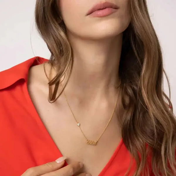 Customize Glamour Name Pendant in 14K Gold