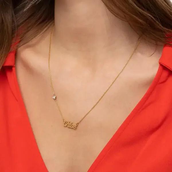 Customize Glamour Name Pendant in 14K Gold