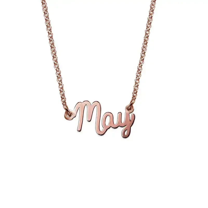 Customize Name Pendant Necklace in 14K Gold