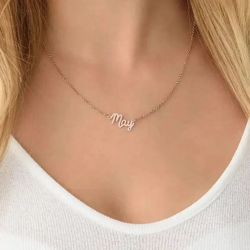 Customize Name Pendant Necklace in 14K Gold
