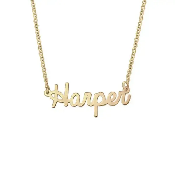 Customize Name Pendant Necklace in 14K Gold
